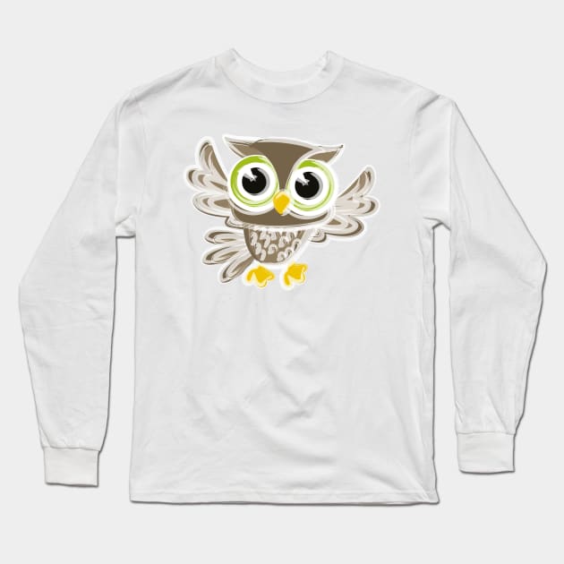 Happy Owl Long Sleeve T-Shirt by Naumovski